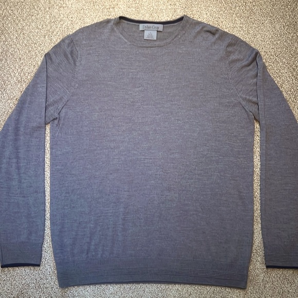 Dylan Gray Crewneck Wool Blend Men's Sweater Grey Size M - Picture 2 of 4